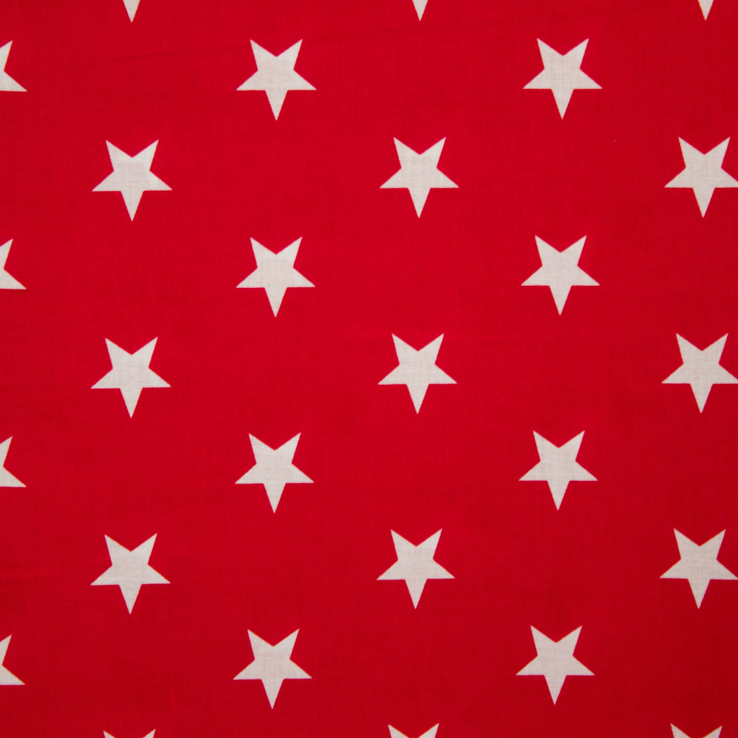 Katoen rood met witte sterren